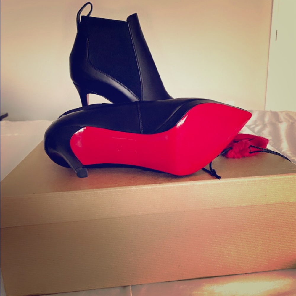 Christian Louboutin Crochinetta leather Booties